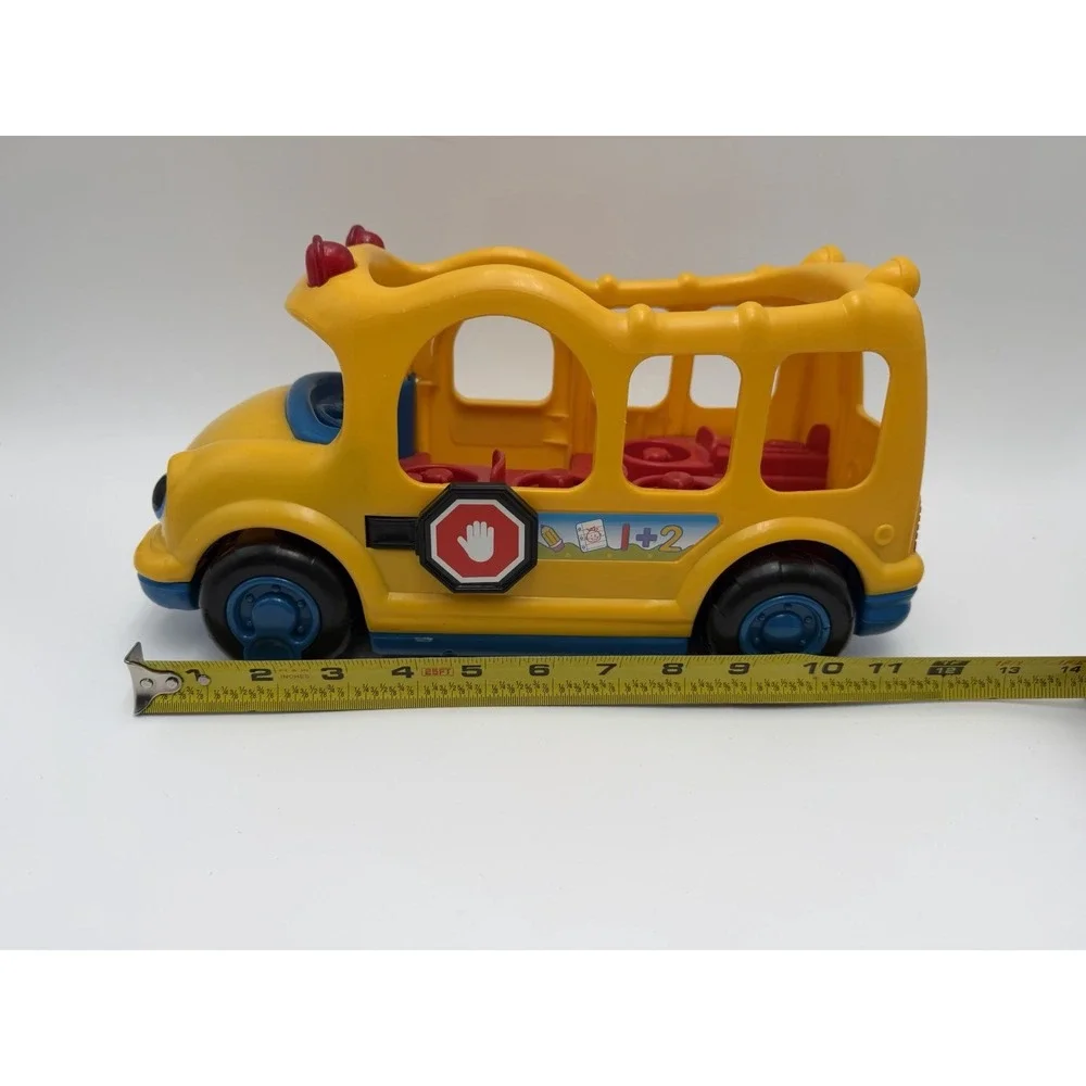 2005 FISHER PRICE LITTLE PEOPLE LIL' MOVERS SCHOOL BUS LIGHT SOUND MUSIC TESTED